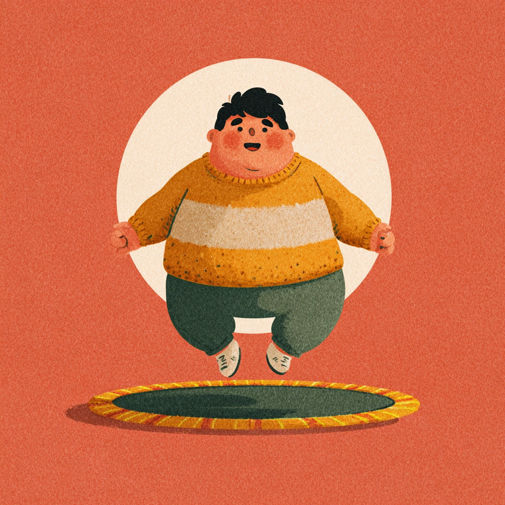 Cheerful illustration of person exercising representing life insurance with high BMI